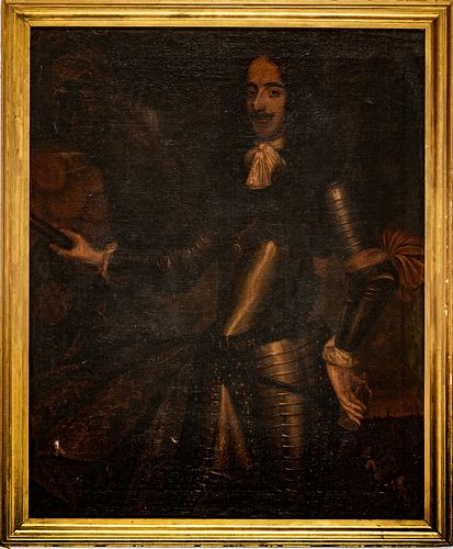 Old Master  Oil On Canvas Portrait Of Man In Armor, As Is, H 48'' W 38''
