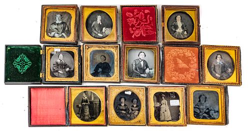 Daguerreotype Grouping  19th Century, Portraits Of Women, H 3.25'' W 2.75'' 11 pcs