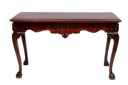 Chippendale Style Carved Mahogany Console Table H 31'' W 50'' Depth 17''