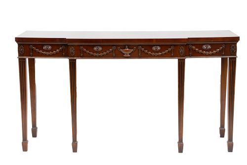 Federal Style Carved Mahogany Console Table H 32'' W 60'' Depth 18''