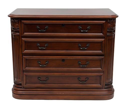 Carved Mhogany Four Drawer Chest H 31'' W 38.5'' Depth 20''