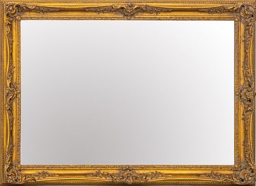 Giltwood And Gesso Rectangular Mirror, H 44'' W 32''