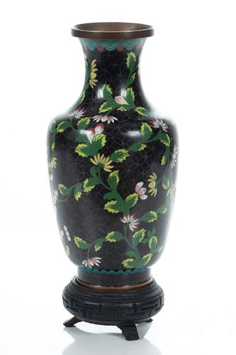 Chinese Cloisonne Vase, H 10.5'' Dia. 5''