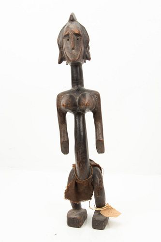 African Bamo Cameroon Carved Wood Standing Female Figure