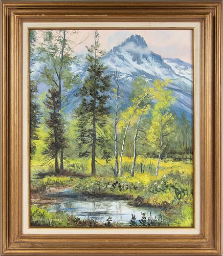 Joanne Hennes (20Th/21St Century) Oil On Canvas, H 24" W 20" Summer In The Tetons