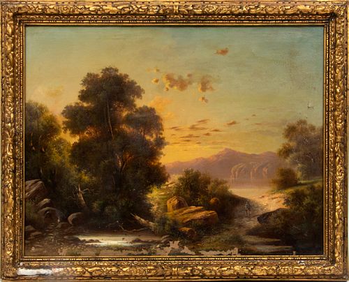American School  Oil On Canvas, Landscape, H 30'' W 38''