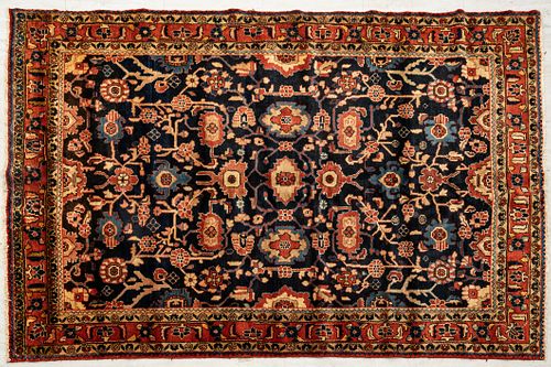 Persian Hamadan Handwoven Wool Rug, C. 1970, W 5' 3'' L 8'