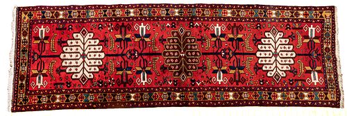 Persian Heriz Handwoven Wool Runner, C. 2000, W 3' 7'' L 10' 5''