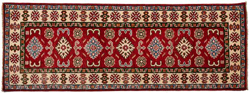 Pakistani Kazak Design Handwoven Wool Runner, W 2' 2'' L 5' 10''