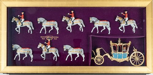 W. Britain (British) Queen, Coach, And Eight Horses H 9.5'' W 20''