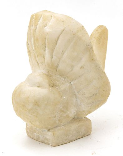 Reuben Nakian (American, 1897-1986) Carved Alabaster Sculpture Of A Dove, H 10.5'' W 8''