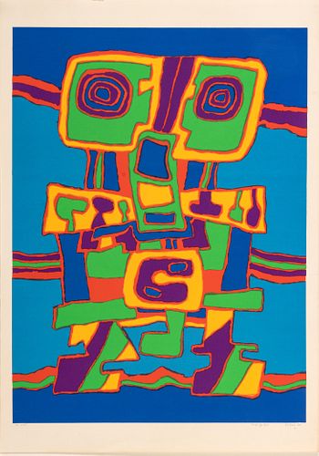 Jacques Soisson (French, 1928) Screenprint In Colors On Wove Paper, 1975, Songe Galere, H 30.5'' W 22.75''