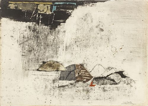 Johnny Friedlaender (German, 1912-1992) Etching With Aquatint On BFK Rives Paper, C. 1960s, Untitled, H 22'' W 30''