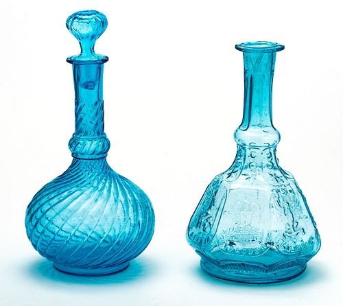 Italian Blown Glass Decanters C. 1900-1917, H 12''