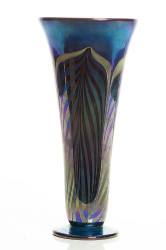 Anthony Stern Art Glass Vase, H 12.5'' Dia. 6''
