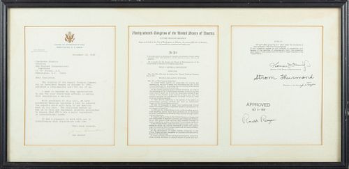 Framed Letter Signed By Former Washington Congressman Don Bonker,  November 18th, 1982, H 12.25'' W 26.25''