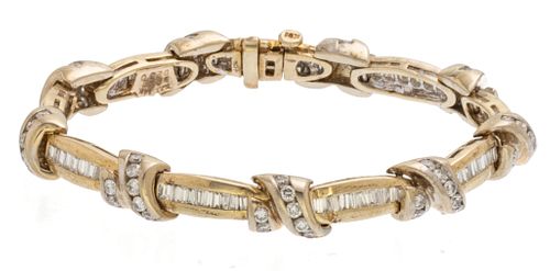Gold And Diamond Bracelet L 7''