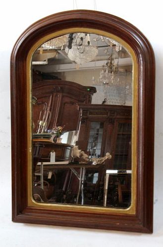 Antique archtop mahogany mirror