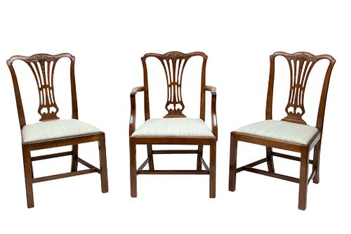 Mahogany Set Of 6 Dining Armchairs & Side Chairs, H 36'' W 22'' 6 pcs