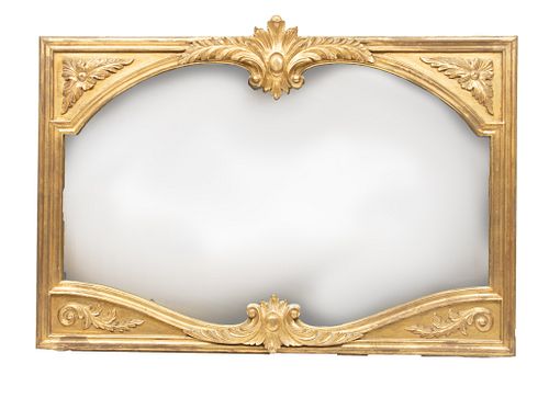 French Gilt Gesso Mirror, H 5' W 4' 6"