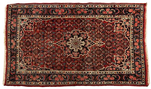 Semi-Antique Persian Bijar Handwoven Wool Rug, W 4' 1", L 6' 9"