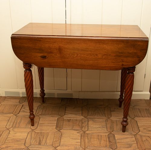 American Sheraton Style Mahogany Pembroke Table, C. 1940, H 29.5'' W 36''