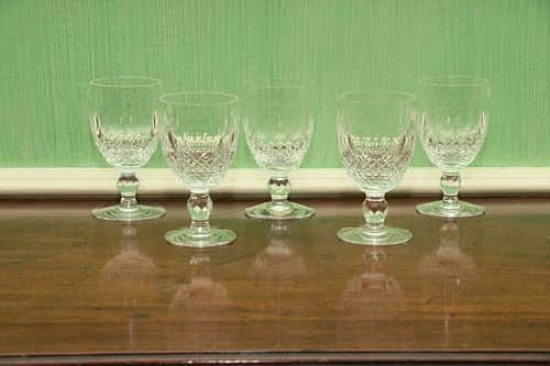 Waterford (Irish, 1783) 'Colleen' Crystal White Wine Glasses, H 4.5'' Dia. 2.5'' 12 pcs