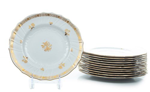 Copeland Spode Porcelain Service Plates, Retailed By Tiffany Dia. 10.5'' 11 pcs