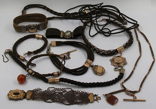 JEWELRY. Victorian Mourning Hair Jewelry.