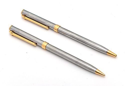 Tiffany & Co.  'T-Clip' Ruthenium Pen & Pencil Set, L 5.25''