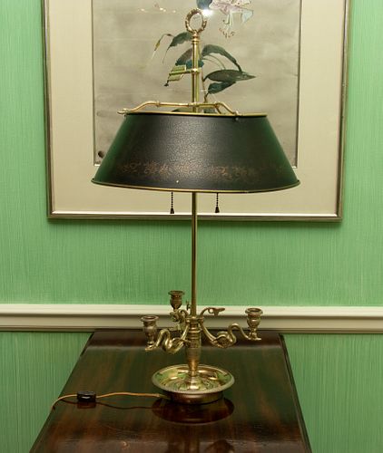 Chapman  Brass Bouillotte Lamp, H 28.5'' Dia. 15''