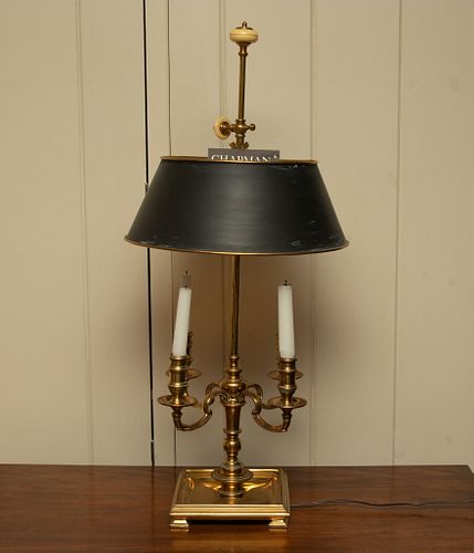 Chapman  Brass Bouillotte Lamp, H 22'' W 9'' Depth 9''