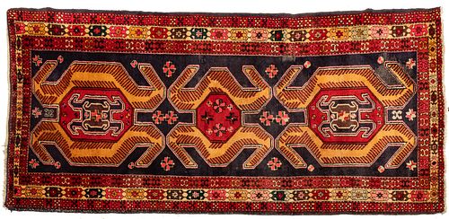 Persian Hosseinabad Handwoven Wool Rug, C. 1990, W 5' 7'' L 9' 6''