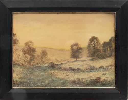 C. Harry Allis (American, 1870-1938) Pastel & Watercolor On Paper, Bucolic Landscape,