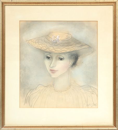 Georgia Carroll (Michigan, 20th C) Pastel On Paper, Portrait Of Eleanor Jackson, H 14'' W 12.5''