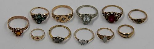 JEWELRY. Assorted Grouping of Gold Rings.