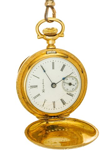 Hampden Gold-Filled Chatelaine Pocket Watch, Dia 1.25", T.W. 46 Gr