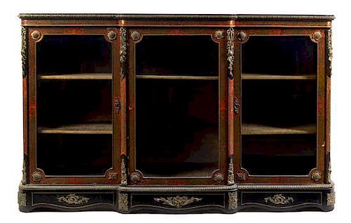 * A Napoleon III Gilt Bronze Mounted Boulle Marquetry Meuble d'Appui Height 44 1/2 x width 72 x depth 16 inches.