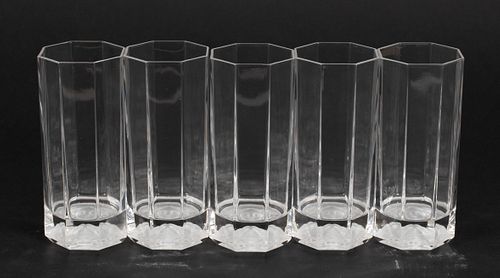 VERSACE 'MEDUSA LUMIERE' HIGHBALL GLASSES, 5 PCS, H 6", DIA 2.5"