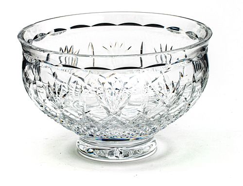 WATERFORD CRYSTAL FOOTED BOWL, H 6", DIA 10" 