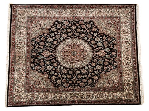 INDO-PERSIAN HANDWOVEN WOOL RUG, W 7' 10", L 8' 