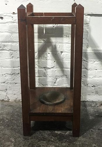 An Arts and Crafts Umbrella Stand Height 32 x width 14 x depth 14 inches.