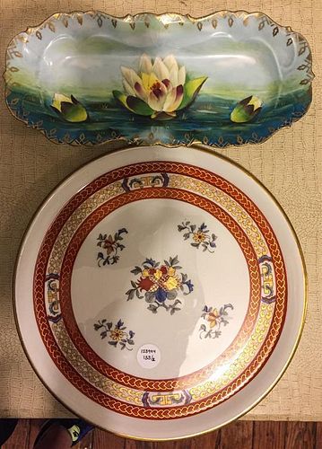 Two Porcelain Serving Dishes Diameter of first 13 3/8 inches.