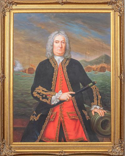AFTER CLAUDE ARNULPHY, OIL ON CANVAS, PORTRAIT OF ADMIRAL THOMAS MATTHEWS, LATE 20TH CENTURY  H 37.5" W 35.5" 