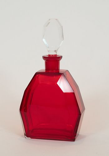 RUBY CRYSTAL DECANTER, H 7.5" 