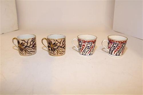 * Two Worcester Tea Cups in the Imari Pattern Height of first pair 2 1/2 inches.