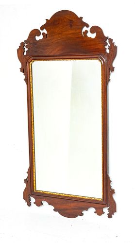 CHIPPENDALE STYLE MAHOGANY MIRROR, C. 1820, H 41", W 20.5"