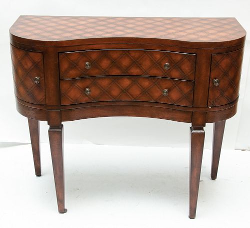 HOOKER FURNITURE CO. (AMERICAN), MAHOGANY AND LEATHER, CONSOLE TABLE,  H 32", W 38", L 16" 