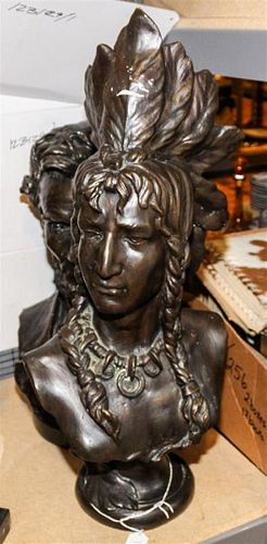 A Bronze Bust Height 27 1/2 inches.