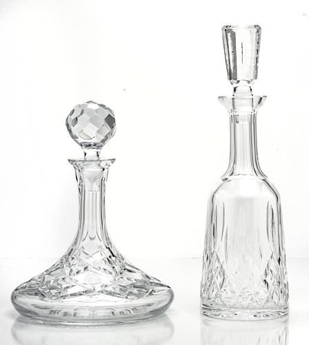 WATERFORD CRYSTAL  CAPTAIN'S DECANTER 13" + ONE OTHER 11 